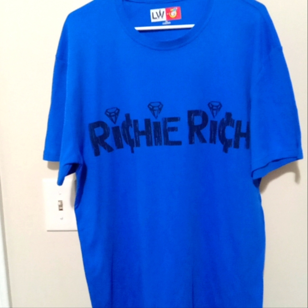 Mens  tee shirt short sleeve size Large blue
